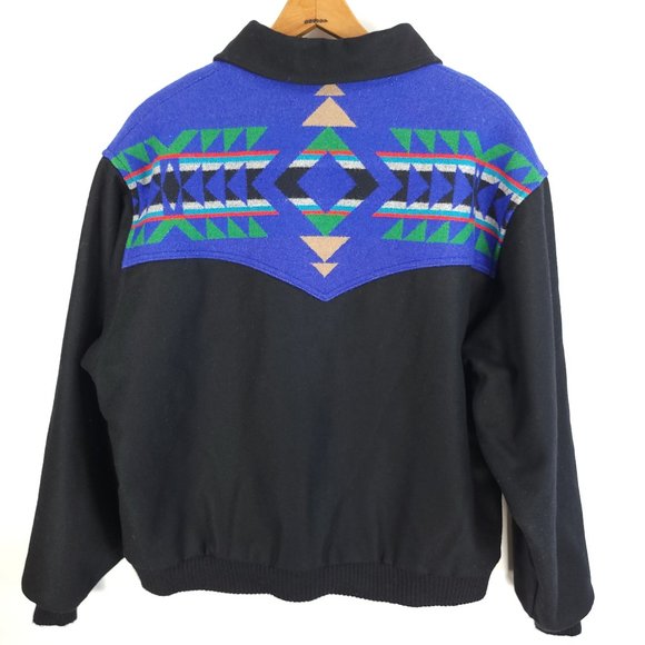 Vtg Pendleton Jacket Men's XL High Grade Westernwear Wool Aztec Design Zip Front - Picture 5 of 11